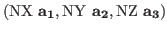 $ ({\rm NX&nbsp; {\bf a_1}, NY&nbsp; {\bf
a_2}, NZ&nbsp;{\bf a_3}}) $