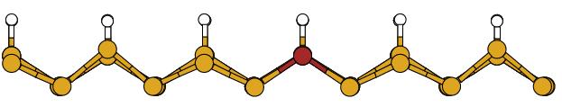 Illustration of hole polaron in a dangling	bond wire