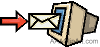 Sketch of letter disappearing into computer screen