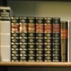 Books bound in black and gold
