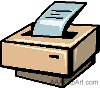 Sketch of printer issuing a document