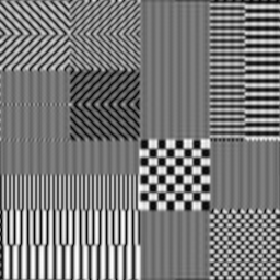 calculated optical section with vertical banding artefacts