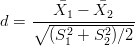         �    �
d = ∘--X1---X2----
      (S21 + S22)∕2
