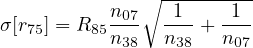              ∘ ---------
σ[r75] = R85n07 -1- + -1-
          n38  n38   n07
