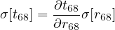        ∂t
σ[t68] =--68σ[r68]
       ∂r68
