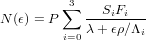         ∑3    SiFi
N(ϵ) = P   λ-+-ϵρ∕Λi-
        i=0
