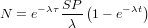       -λτSP-(    -λt)
N  = e    λ  1- e
