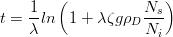         (             )
    1-             Ns-
t = λln  1 + λζg ρDNi
