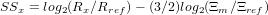 SSx = log2(Rx ∕Rref) &minus; (3∕2)log2(&Xi;m ∕&Xi;ref)
