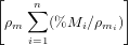 [               ]
    &sum;n
 &rho;m    (%Mi ∕&rho;mi)
    i=1