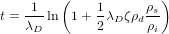         (             )
t =-1-ln  1+ 1λ  ζρ ρs
   λD        2 D   dρi
